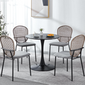 Tulip Special Dining Table,Black Marble Color Top,Mdf Dining Tablekitchen Table,Exective Desk Marble Mdf