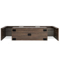 Fashiontvstandtvcabinet,Entertainmentcenter,Tvstationtv Console,Media Console,With Ledlight Belt,Light Belt Remote Control,Toughenedglassshelf,Metal Handle,Canbeplaced In The Living Room,Bedroom,Brown Brown Primary Living Space 60 69 Inches Foam Particle