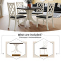 Mid Century Solid Wood 5 Piece Round Dining Table Set, Kitchen Table Set With Upholstered Chairs For Small Places, Brown Table Gray Chair Brown Wood Dining Room Solid Wood Rubberwood Round Dining Table With Chair Upholstered Chair Wood Brown Slat Back