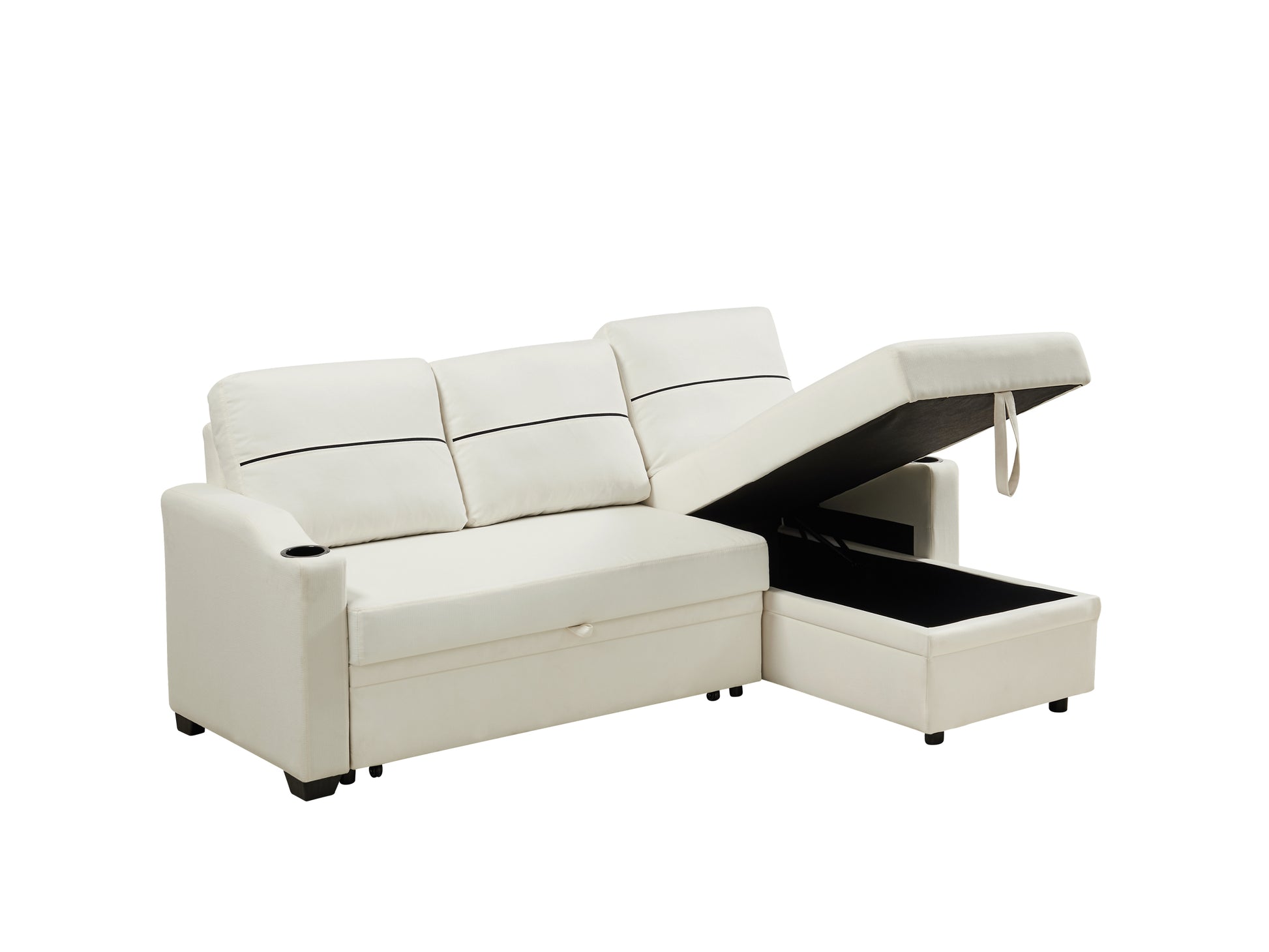 9191 Beige Broaching Storage Sofa Beige Linen