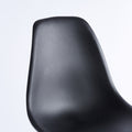 Black Chair,Set Of 4,Kd Leg,Plastic Seat Matt Black Plastic