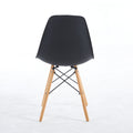 Black Chair,Set Of 4,Kd Leg,Plastic Seat Matt Black Plastic