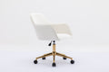 Modern Velvet Fabric Material Adjustable Height 360 Revolving Home Office Chair With Gold Metal Legs And Universal Wheels For Indoor,Ivory Ivory Foam Velvet
