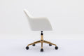 Modern Velvet Fabric Material Adjustable Height 360 Revolving Home Office Chair With Gold Metal Legs And Universal Wheels For Indoor,Ivory Ivory Foam Velvet