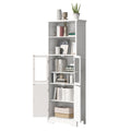 White Tall Storage Cabinet With Shelves And Doors For Bathroom, Kitchen And Living Room, Mdf Board White Mdf