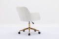 Modern Velvet Fabric Material Adjustable Height 360 Revolving Home Office Chair With Gold Metal Legs And Universal Wheels For Indoor,Ivory Ivory Foam Velvet