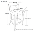 Suede Velvet Barstool With S Dining Room Chair2 Pcs Set 30 Inch Seater Height Grey Foam Fabric