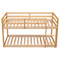 Twin Over Twin Floor Bunk Bed,Natural Old Sku:W50458002 Twin Natural Pine