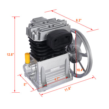 2Hp Air Compressor Head Pump 1.5Kw Air Compressor Pump Head Aluminium Piston Style 115Psi Silver Aluminium