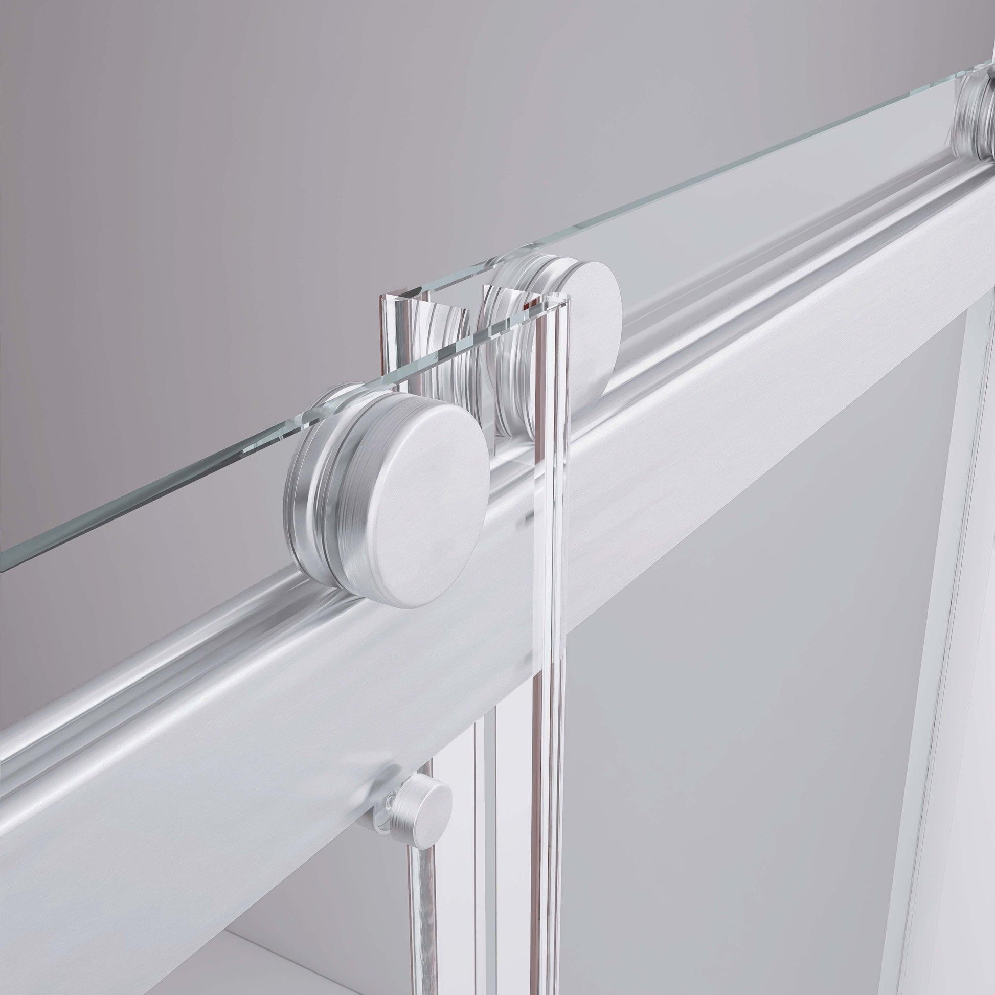 Frameless Double Sliding Shower, 57" 60" Width, 79" Height, 3 8" 10 Mm Clear Tempered Glass,Designed For Smooth Door With Clear Tempered Glass And Stainless Steel Hardware Brushed Nickel Brushed Nickel Glass