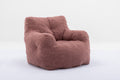 010 Soft Teddy Fabric Tufted Foam Bean Bag Chair With Teddy Fabric Bean Paste Red Bean Paste Red Primary Living Space Soft Modern Foam Teddy