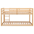 Twin Over Twin Floor Bunk Bed,Natural Old Sku:W50458002 Twin Natural Pine