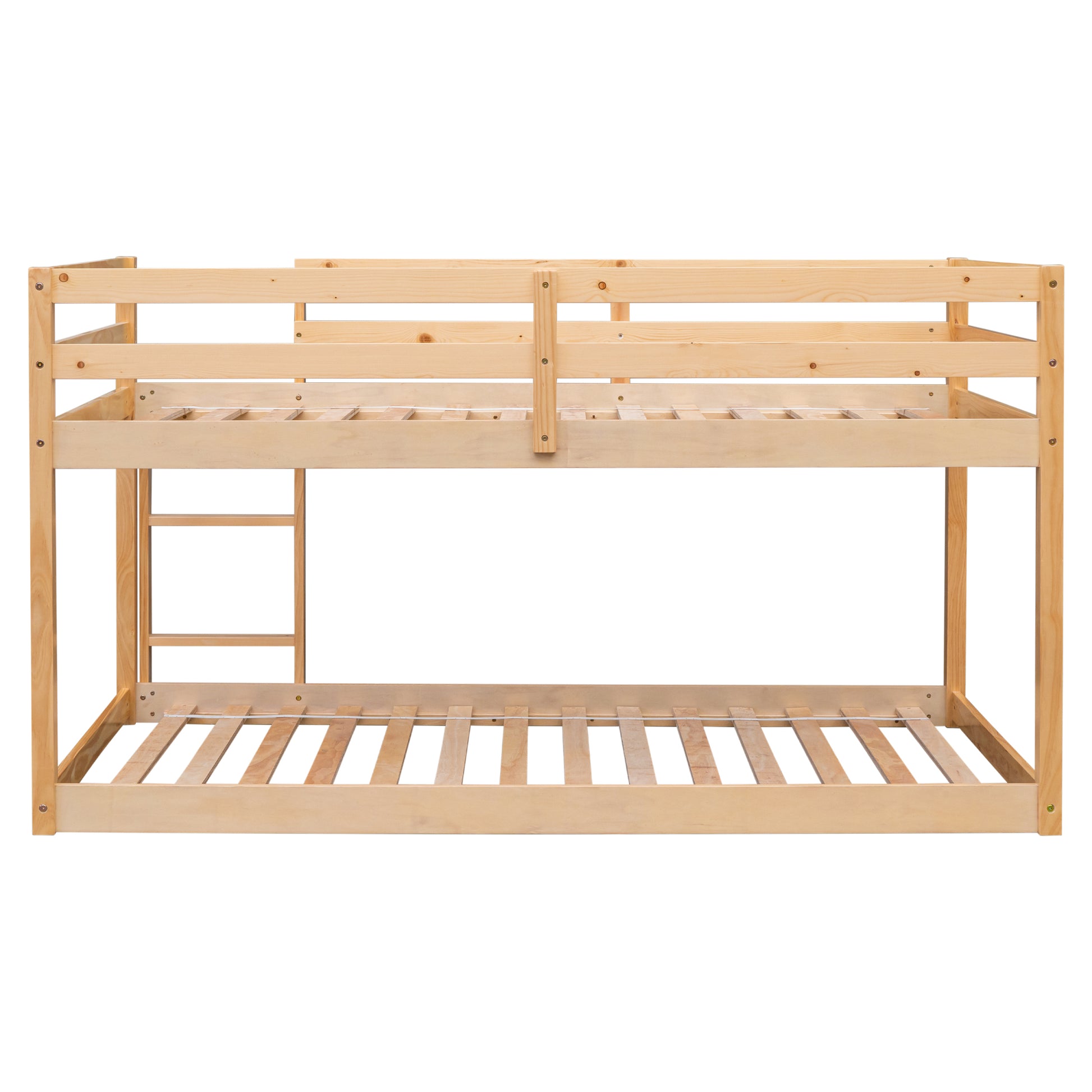 Twin Over Twin Floor Bunk Bed,Natural Old Sku:W50458002 Twin Natural Pine