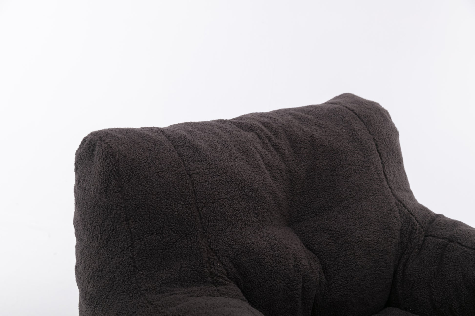 010 Soft Teddy Fabric Tufted Foam Bean Bag Chair With Teddy Fabric Dark Gray Dark Gray Primary Living Space Soft Modern Memory Foam Teddy