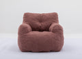 010 Soft Teddy Fabric Tufted Foam Bean Bag Chair With Teddy Fabric Bean Paste Red Bean Paste Red Primary Living Space Soft Modern Foam Teddy