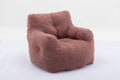 010 Soft Teddy Fabric Tufted Foam Bean Bag Chair With Teddy Fabric Bean Paste Red Bean Paste Red Primary Living Space Soft Modern Foam Teddy