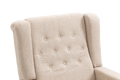 Arm Pushing Recliner Chair, Modern Button Tufted Wingback Push Back Recliner Chair, Living Room Chair Fabric Pushback Manual Single Reclining Sofa Home Theater Seating For Bedroom,Khaki Yelkow Khaki Yellow Foam Linen