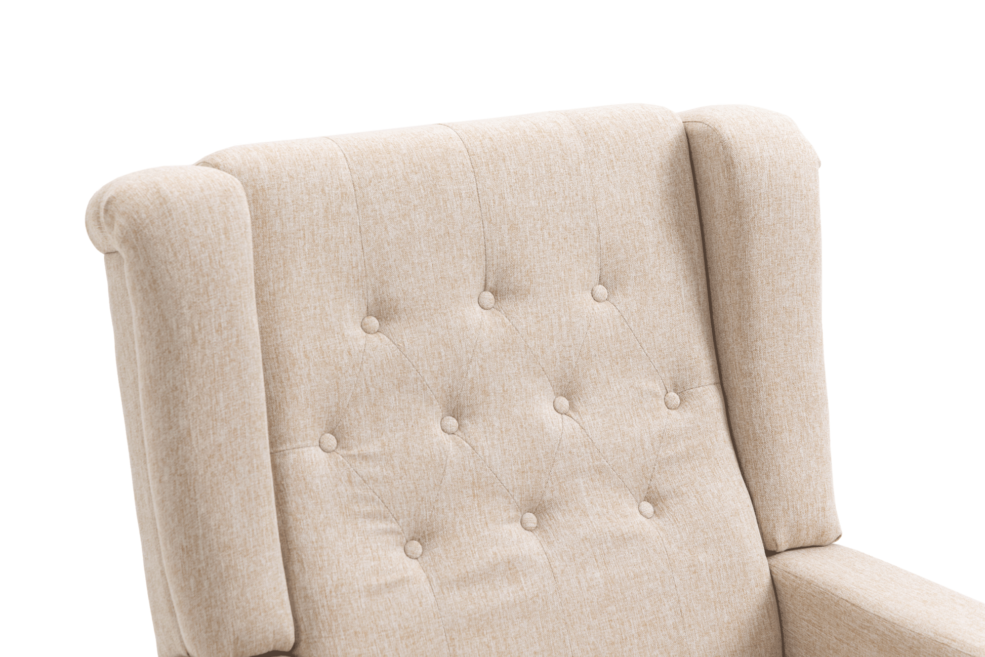 Arm Pushing Recliner Chair, Modern Button Tufted Wingback Push Back Recliner Chair, Living Room Chair Fabric Pushback Manual Single Reclining Sofa Home Theater Seating For Bedroom,Khaki Yelkow Khaki Yellow Foam Linen