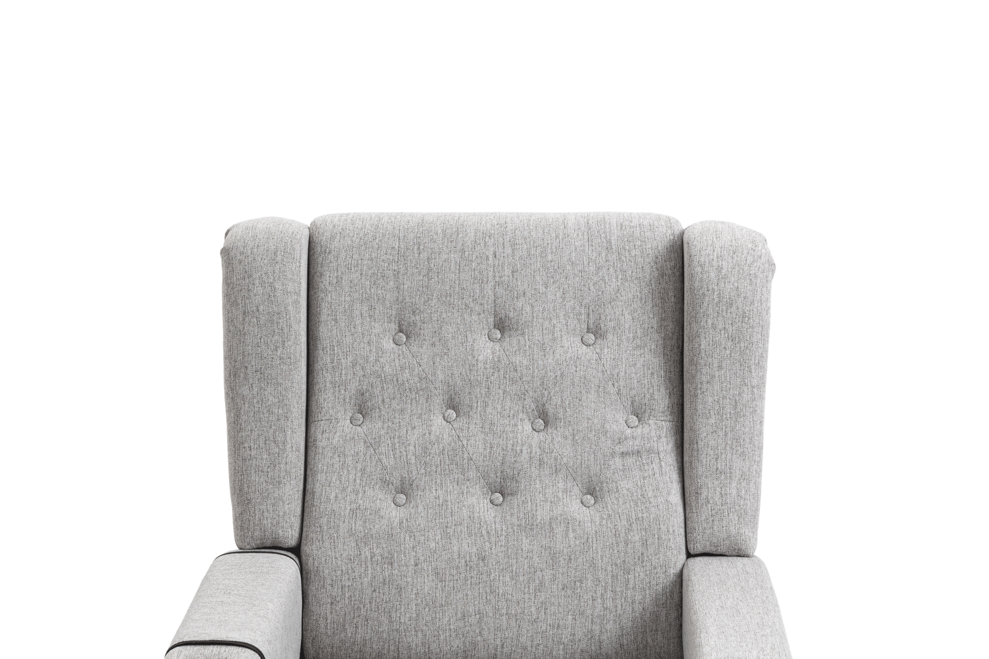 Arm Pushing Recliner Chair, Modern Button Tufted Wingback Push Back Recliner Chair, Living Room Chair Fabric Pushback Manual Single Reclining Sofa Home Theater Seating For Bedroom,Light Gray Light Gray Foam Linen