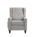 Arm Pushing Recliner Chair, Modern Button Tufted Wingback Push Back Recliner Chair, Living Room Chair Fabric Pushback Manual Single Reclining Sofa Home Theater Seating For Bedroom,Light Gray Light Gray Foam Linen