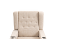 Arm Pushing Recliner Chair, Modern Button Tufted Wingback Push Back Recliner Chair, Living Room Chair Fabric Pushback Manual Single Reclining Sofa Home Theater Seating For Bedroom,Khaki Yelkow Khaki Yellow Foam Linen