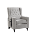 Arm Pushing Recliner Chair, Modern Button Tufted Wingback Push Back Recliner Chair, Living Room Chair Fabric Pushback Manual Single Reclining Sofa Home Theater Seating For Bedroom,Light Gray Light Gray Foam Linen