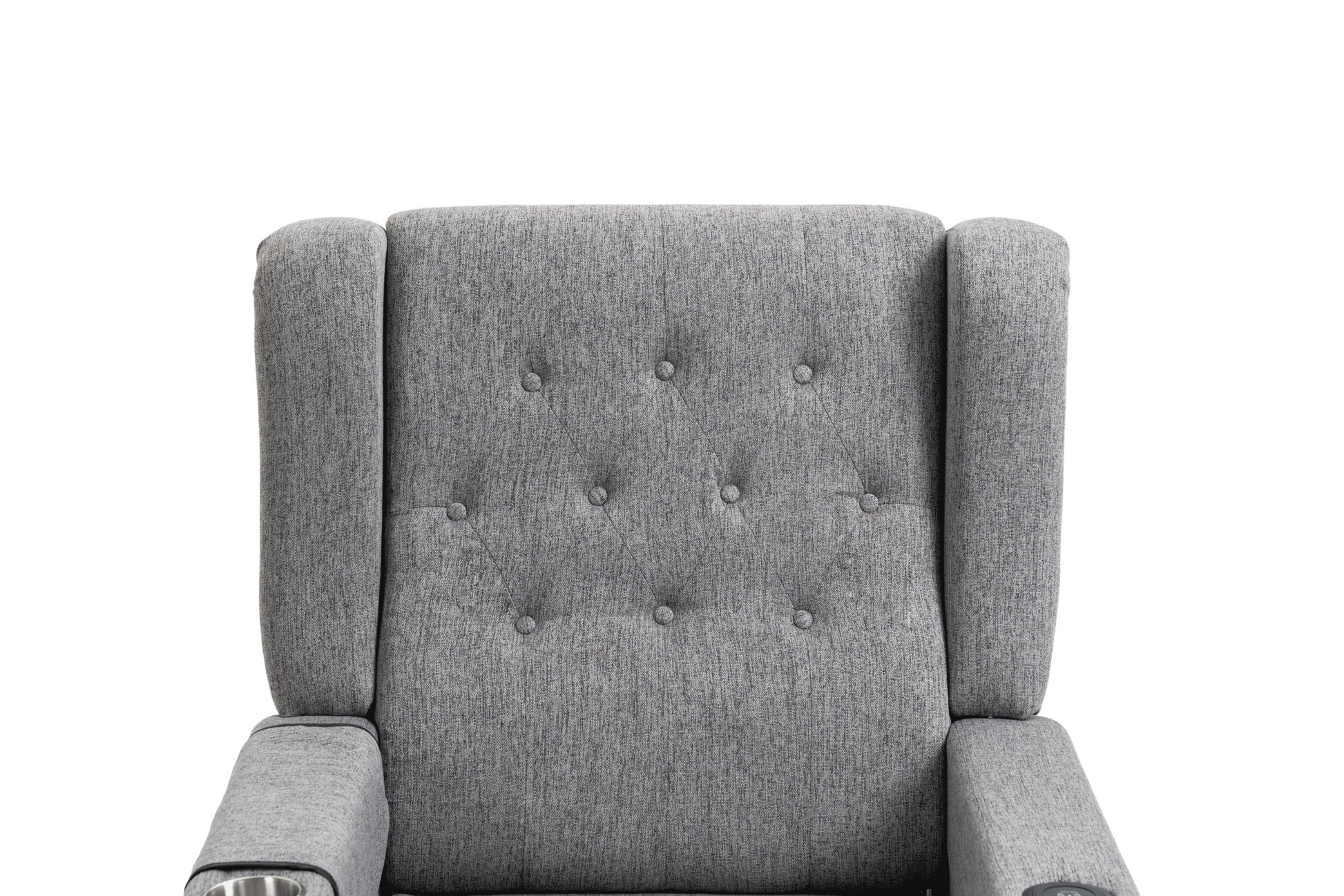 Arm Pushing Recliner Chair, Modern Button Tufted Wingback Push Back Recliner Chair, Living Room Chair Fabric Pushback Manual Single Reclining Sofa Home Theater Seating For Bedroom,Dark Gray Dark Gray Foam Linen