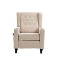 Arm Pushing Recliner Chair, Modern Button Tufted Wingback Push Back Recliner Chair, Living Room Chair Fabric Pushback Manual Single Reclining Sofa Home Theater Seating For Bedroom,Khaki Yelkow Khaki Yellow Foam Linen