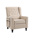 Arm Pushing Recliner Chair, Modern Button Tufted Wingback Push Back Recliner Chair, Living Room Chair Fabric Pushback Manual Single Reclining Sofa Home Theater Seating For Bedroom,Khaki Yelkow Khaki Yellow Foam Linen