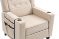 Arm Pushing Recliner Chair, Modern Button Tufted Wingback Push Back Recliner Chair, Living Room Chair Fabric Pushback Manual Single Reclining Sofa Home Theater Seating For Bedroom,Khaki Yelkow Khaki Yellow Foam Linen