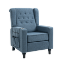 Arm Pushing Recliner Chair, Modern Button Tufted Wingback Push Back Recliner Chair, Living Room Chair Fabric Pushback Manual Single Reclining Sofa Home Theater Seating For Bedroom,Navy Blue Navy Blue Foam Linen