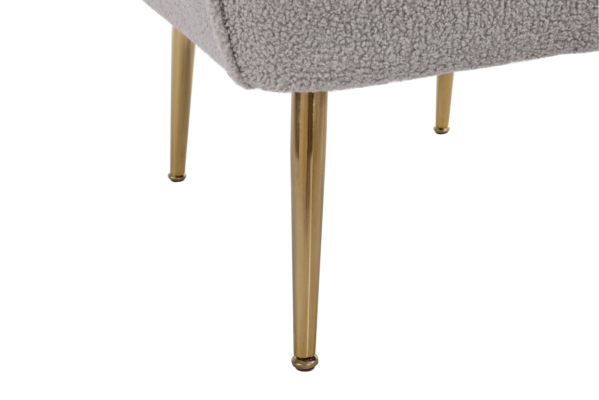 Modern Mid Century Chair Tufted Sherpa Armchair For Living Room Bedroom Office Easy Assemble Grey Foam Faux Fur