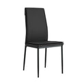 5 Pieces Dining Table Set For 4,Kitchen Room Tempered Glass Dining Table ,4 Faux Leather Chairs ,Black Black Leather