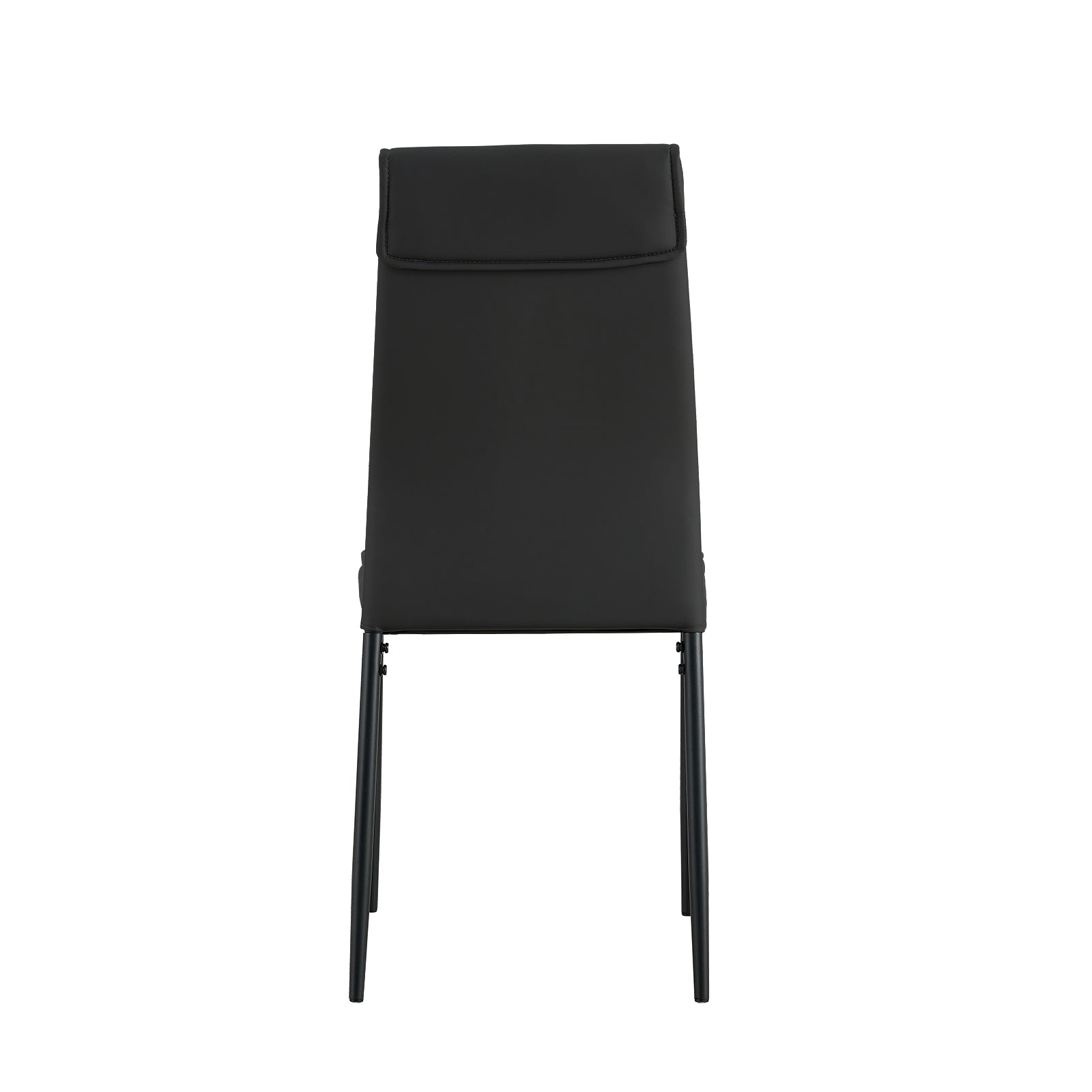 5 Pieces Dining Table Set For 4,Kitchen Room Tempered Glass Dining Table ,4 Faux Leather Chairs ,Black Black Leather