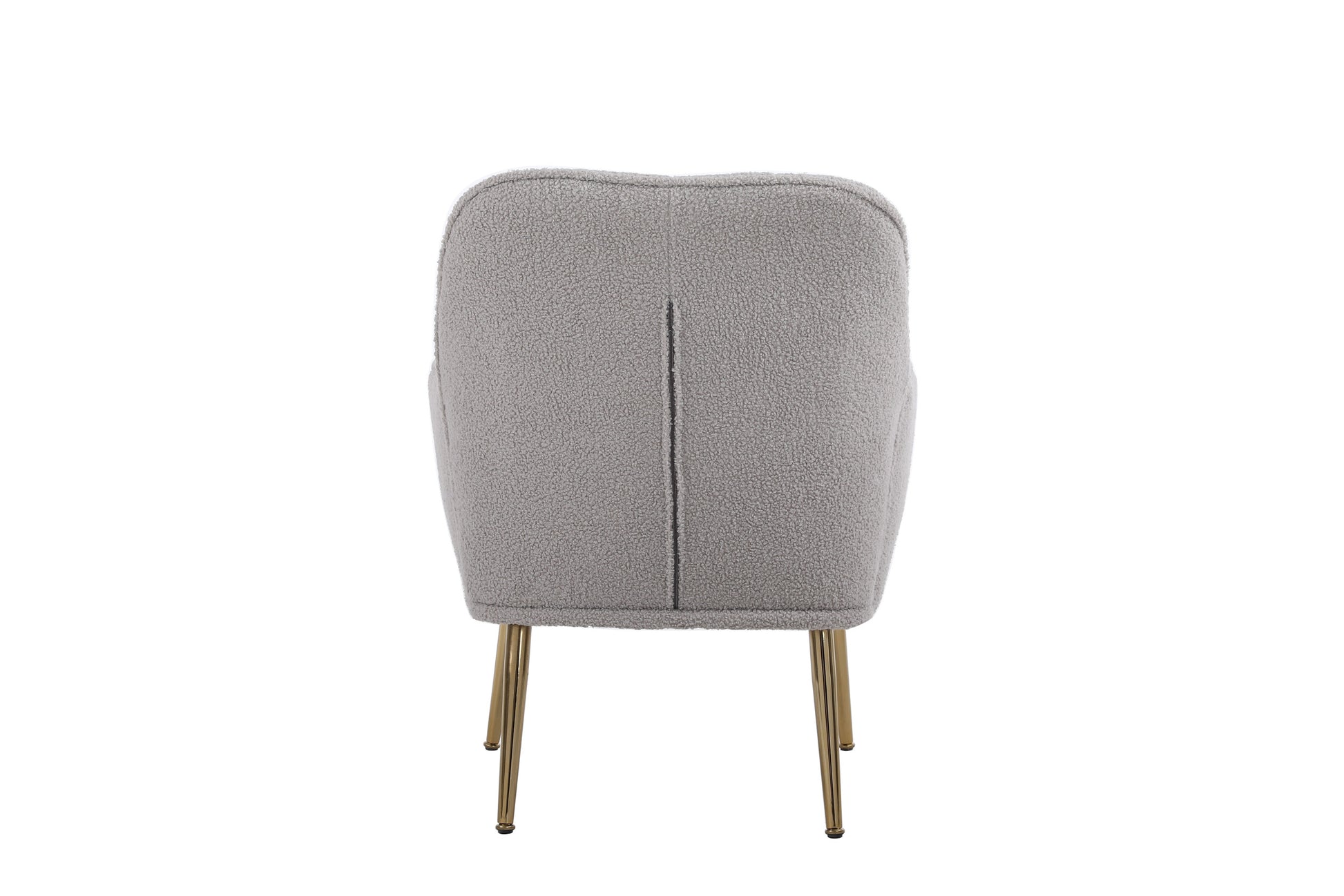 Modern Mid Century Chair Tufted Sherpa Armchair For Living Room Bedroom Office Easy Assemble Grey Foam Faux Fur