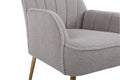 Modern Mid Century Chair Tufted Sherpa Armchair For Living Room Bedroom Office Easy Assemble Grey Foam Faux Fur