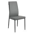 Dining Chairs Set Of 4, Grey Modern Kitchen Chair With Metal Leg Grey Leather