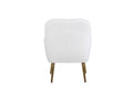 Modern Soft White Teddy Fabric Ivory Ergonomics Accent Chair Living Room Chair Bedroom Chair Home Chair With Gold Legs And Adjustable Legs For Indoor Home Off White Foam Faux Fur