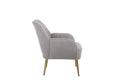 Modern Mid Century Chair Tufted Sherpa Armchair For Living Room Bedroom Office Easy Assemble Grey Foam Faux Fur
