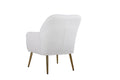 Modern Soft White Teddy Fabric Ivory Ergonomics Accent Chair Living Room Chair Bedroom Chair Home Chair With Gold Legs And Adjustable Legs For Indoor Home Off White Foam Faux Fur