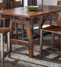 Rustic Brown Dining Set 5Pc Dining Table With Extension Leaf And 4 Side Chairs Industrial Design Gunmetal Finish Wooden Furniture Wood Rustic Brown Seats 4 Dining Room Drop Leaf Extendable Industrial Rectangular Dining Table With Chair Wood