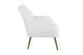 Modern Soft White Teddy Fabric Ivory Ergonomics Accent Chair Living Room Chair Bedroom Chair Home Chair With Gold Legs And Adjustable Legs For Indoor Home Off White Foam Faux Fur