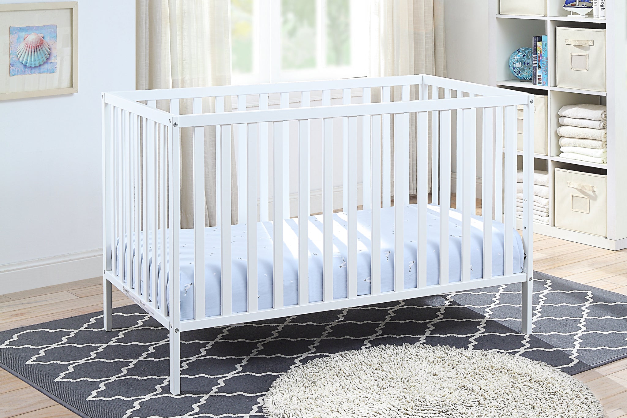 Palmer 3 In 1 Convertible Island Crib White White Solid Wood