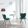 Dining Chairs Set Of 2, Dark Green Velvet Chair Modern Kitchen Chair With Metal Leg Dark Green Velvet