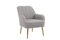 Modern Mid Century Chair Tufted Sherpa Armchair For Living Room Bedroom Office Easy Assemble Grey Foam Faux Fur