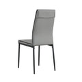 Dining Chairs Set Of 4, Grey Modern Kitchen Chair With Metal Leg Grey Leather