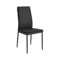 5 Pieces Dining Table Set For 4,Kitchen Room Tempered Glass Dining Table ,4 Faux Leather Chairs ,Black Black Leather