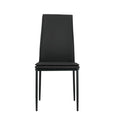 5 Pieces Dining Table Set For 4,Kitchen Room Tempered Glass Dining Table ,4 Faux Leather Chairs ,Black Black Leather