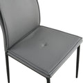 Dining Chairs Set Of 4, Grey Modern Kitchen Chair With Metal Leg Grey Leather