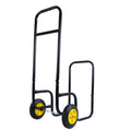 Firewood Log Cart Carrier Outdoor Or Indoor Black Steel Wood Rack Storage Mover Rolling Wheeled Metal Dolly Hauler Wood Moving Equipment Black Iron